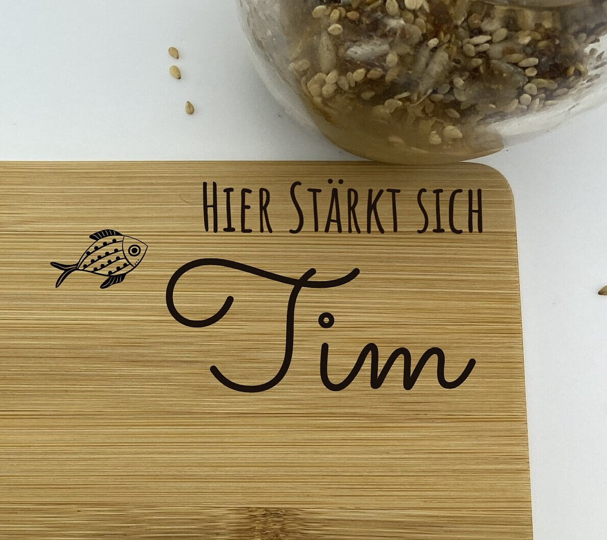 Personalisiertes Geschenk|Fische|Holzbrettchen mit Gravur|Kinder