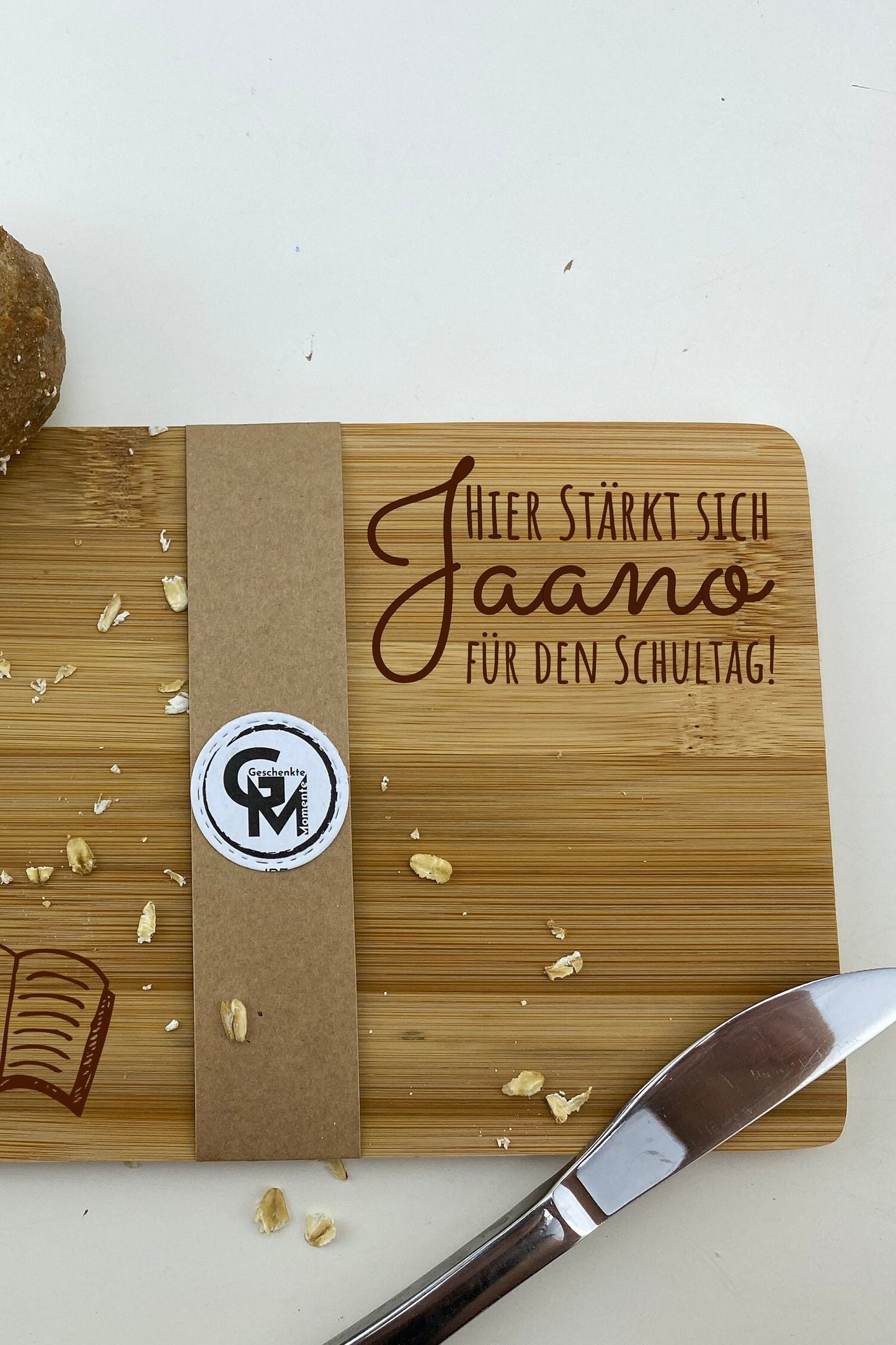 Schulanfang, Einschulung, Schulbeginn, Frühstücksbrettchen Kinder, Holzbrettchen mit Gravur, Personalisiertes Geschenk